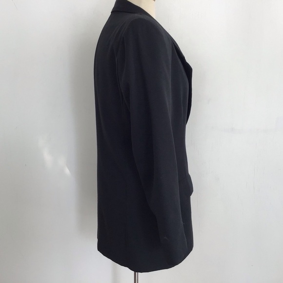 VIntage 90’s Y2K Chad Steven’s black wool blend 1 button lined power blazer sz 6 - Picture 6 of 11